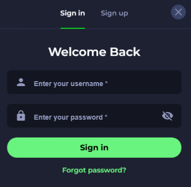 PitBet casino login form