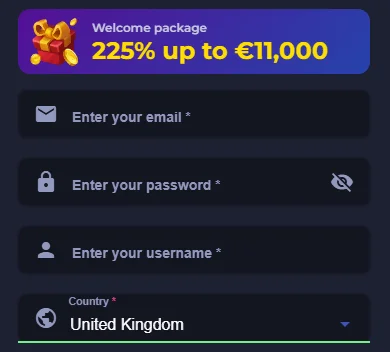 PitBet casino registration form